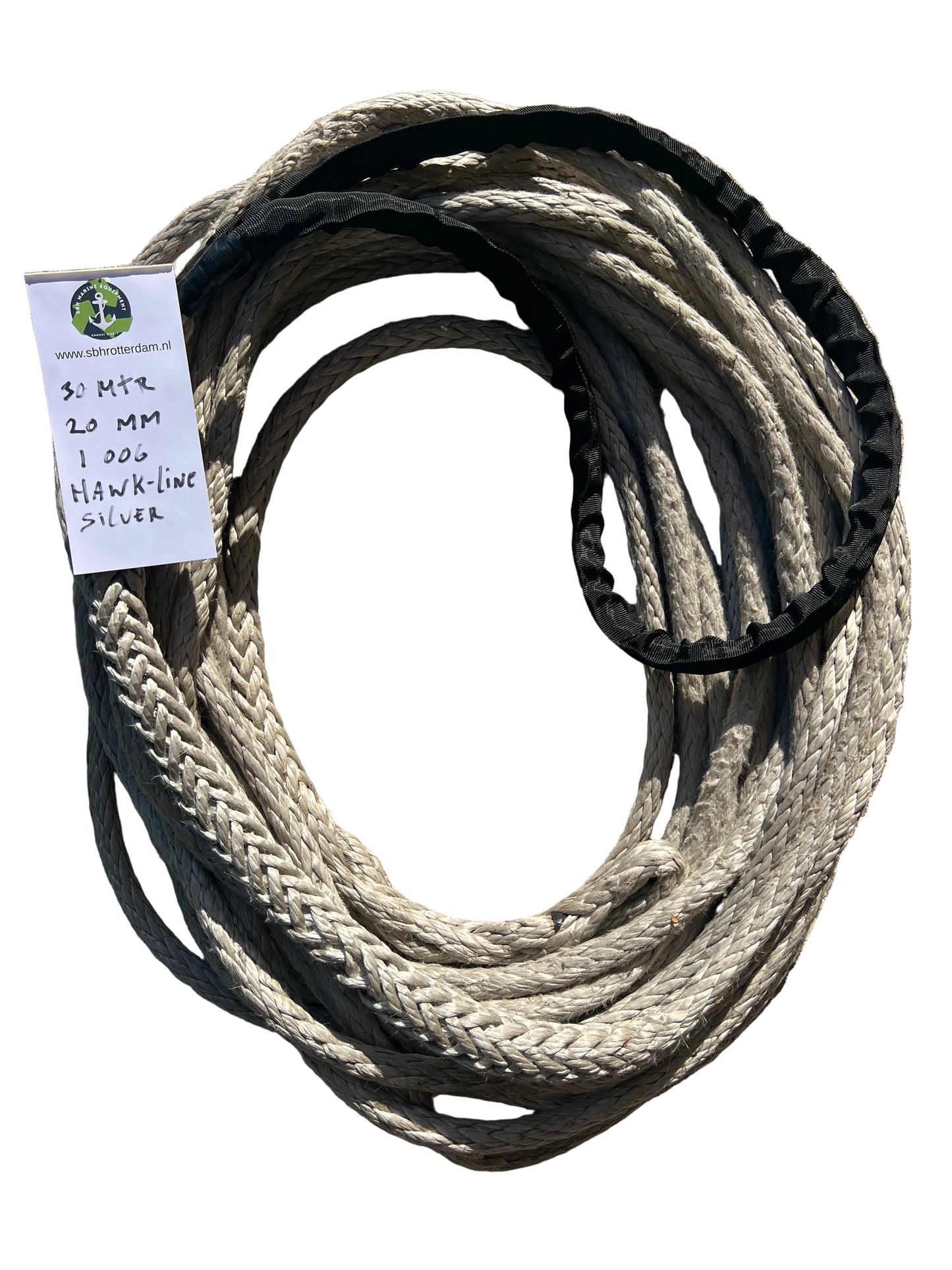 Hawk-Line Silver Grey Touw UHMPE 30 20MM 35Ton 1 bekleed Oog meerlijn Scheepstouw Dyneema afgeleid