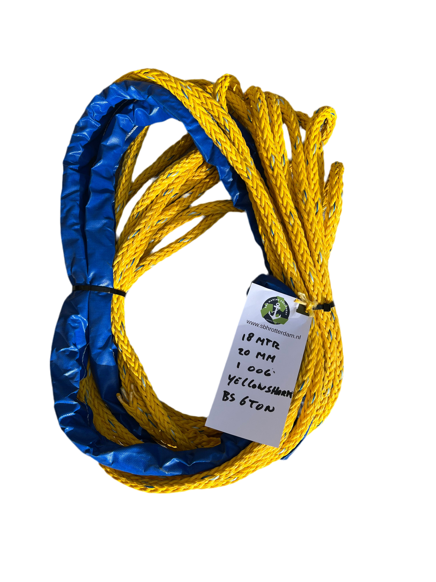 Yellow-Shark Touw 18MTR 20MM 1 Oog 6Ton Meertouw / Liertouw