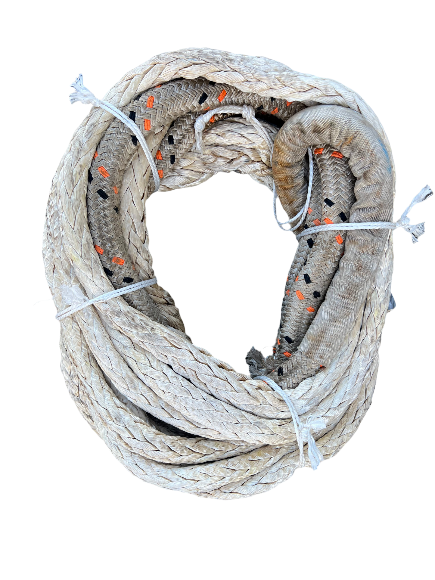 White Dismantle Rope HMPE 20 MTR 34MM 1 Oog BS 65 Ton Dyneema afgeleid