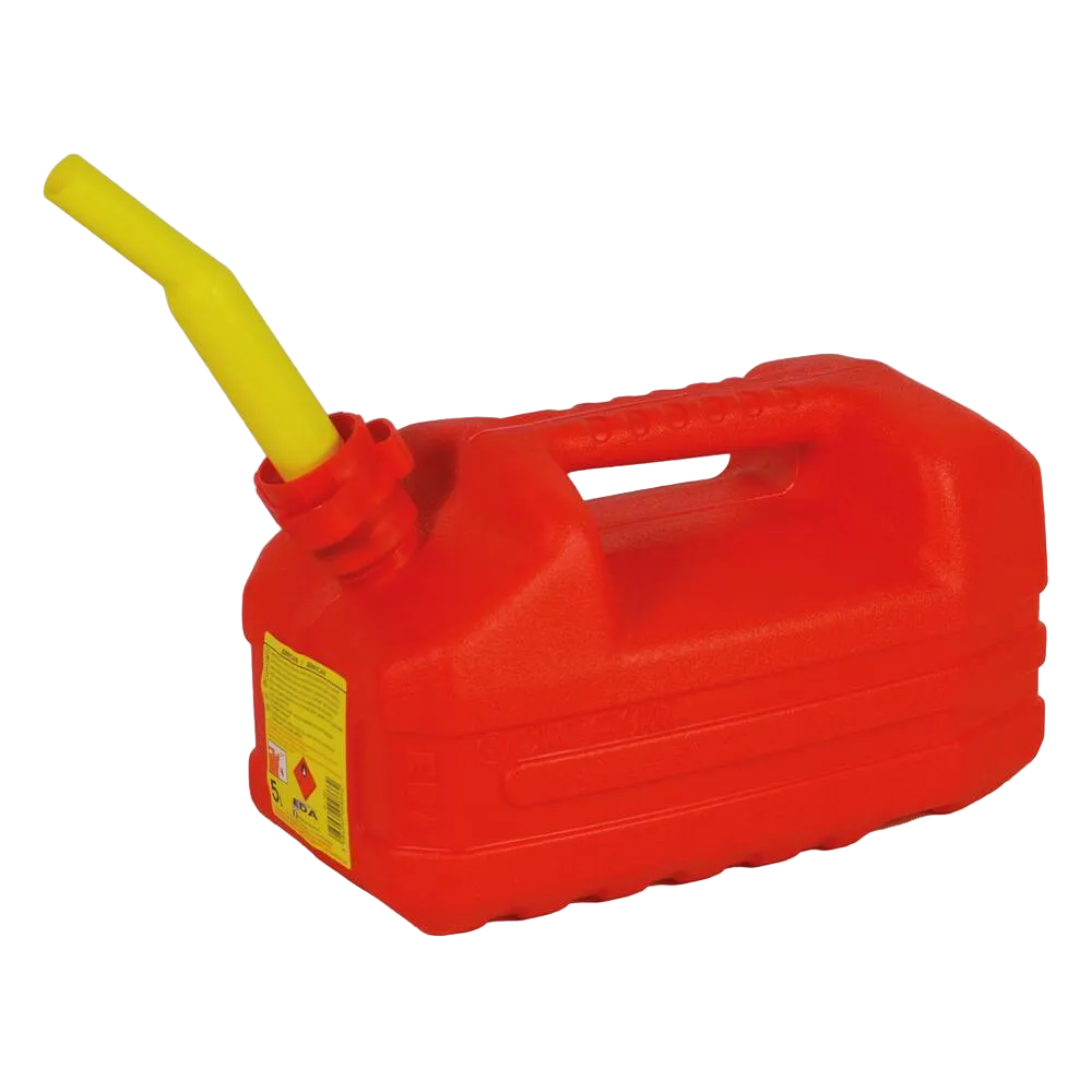 RODE JERRYCAN KUNSTSTOF+TUIT 5LTR NIEUW!!!