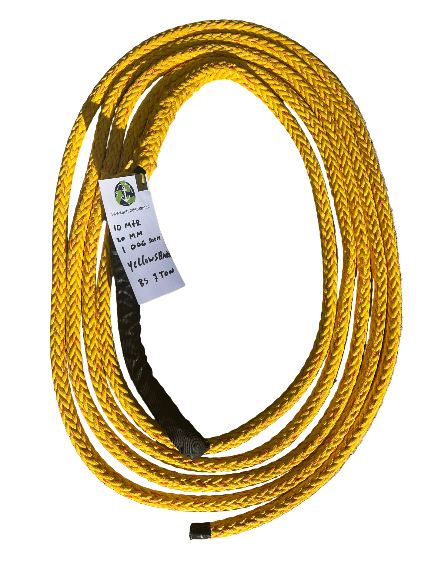 Yellow-Shark red Touw 10 MTR 20MM 1 Oog 50 Cm BS 7 Ton Meertouw / Liertouw tipto-twelve afgeleid