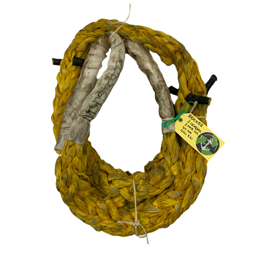 HMPE Touw 2 oogjes 2mtr 40mm 1260kN/ Dyneema afgeleid.