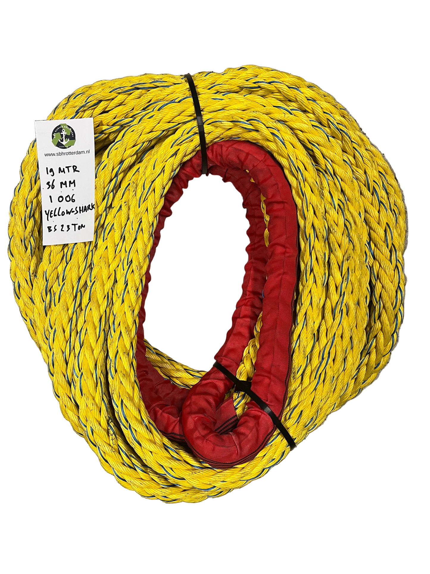 Yellow-Shark blue Meerlijn touw soepel 19MTR 36MM 2oog BS 23Ton NIEUW!!! tipto-twelve afgeleid