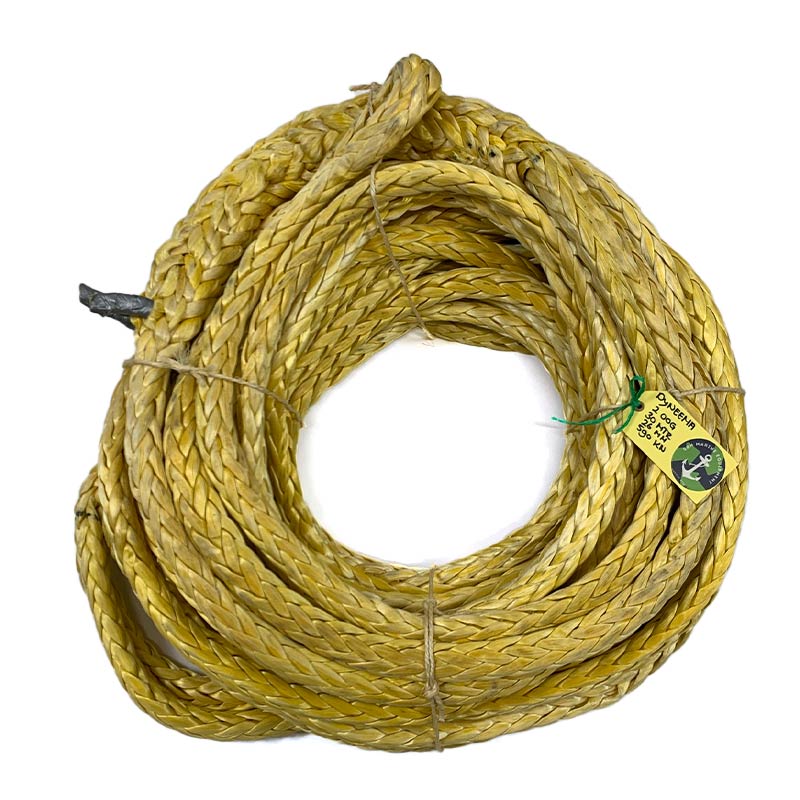 Hawk-Line Touw UHMWPE - 2 oog 30 mtr 26mm 53Ton - ISO 2307 Gecertificeerd/ Dyneema afgeleid.