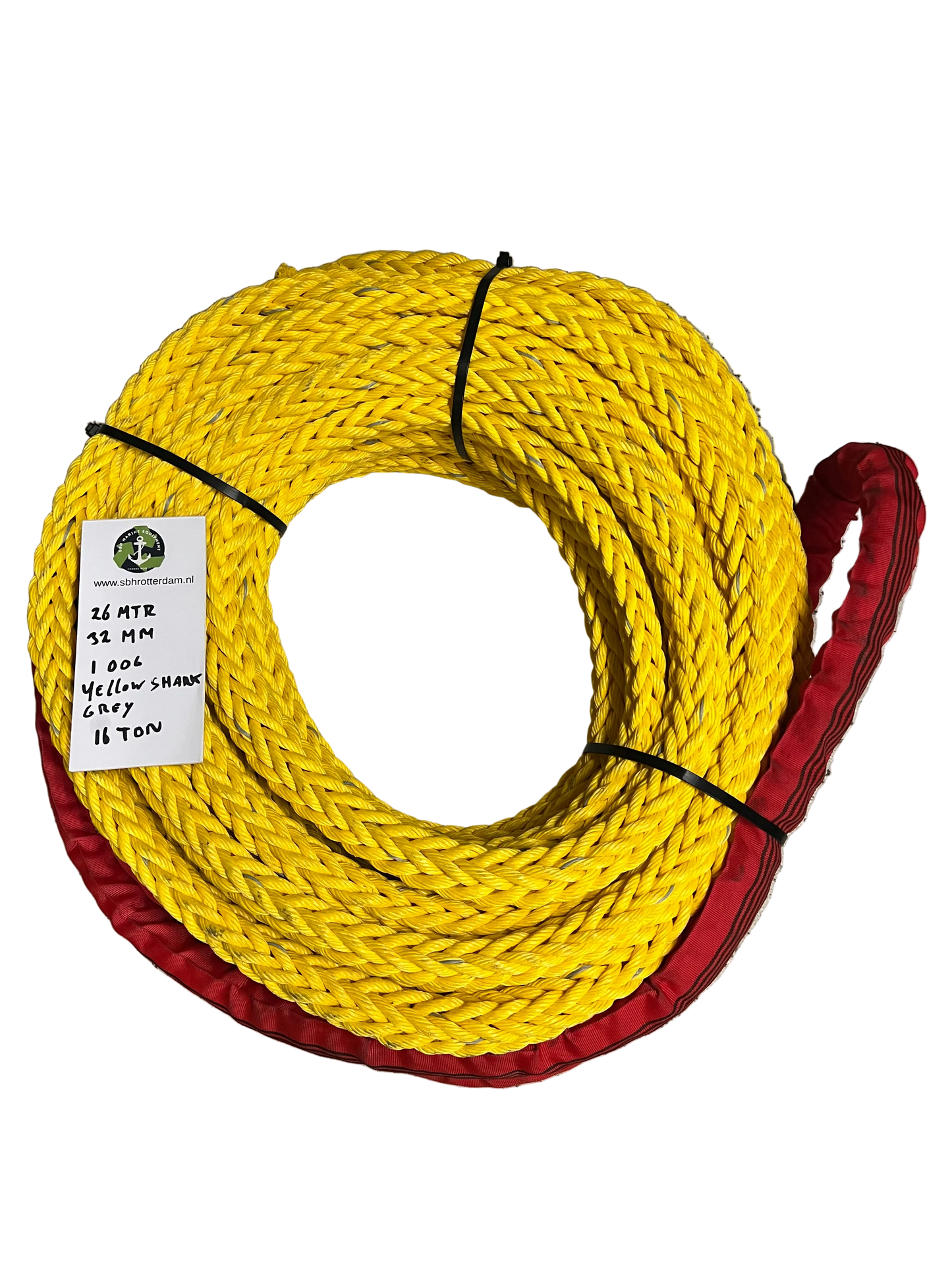 Yellow-Shark Touw 26MTR 32MM 1 Oog 17Ton Meertouw / Liertouw NIEUW!!! tipto-twelve afgeleid