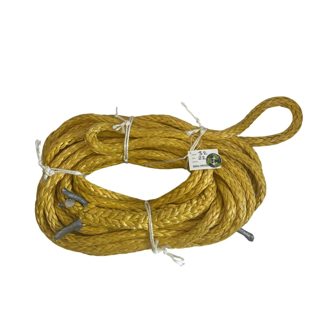 Hawk-Line Touw UHMWPE - 2 oog 32mtr 22mm 40Ton - ISO 2307 Gecertificeerd/ Dyneema afgeleid