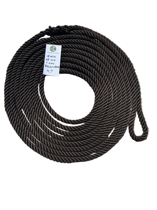 Brown-Bear 4 strengs geslagen scheepstouw 28MM 18MTR 1 Oog Nieuw en Beresterk!!! EN ISO1348