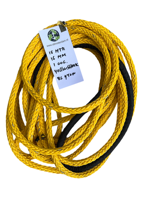 Yellow-Shark Touw 15MTR 16MM 1 Oog 4Ton Meertouw / Liertouw