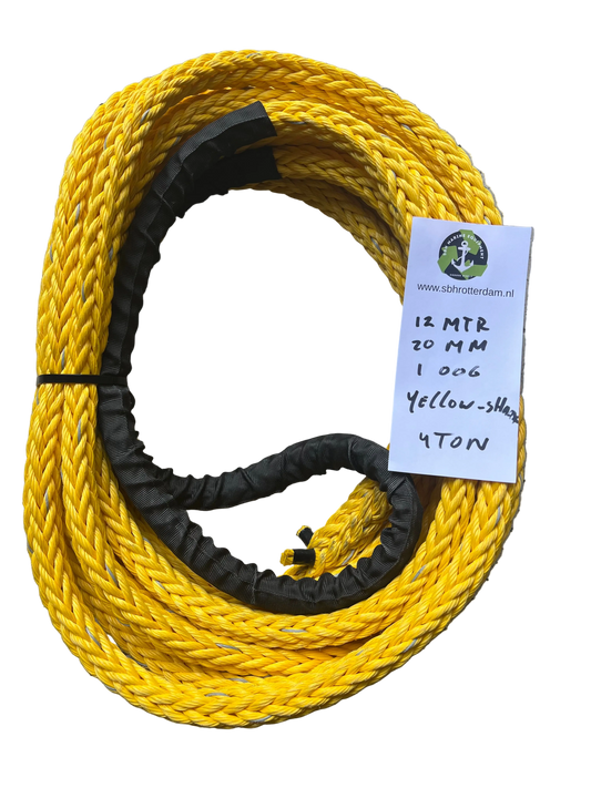 Yellow-Shark Touw 12MTR 20MM 1 Oog 4Ton NIEUW!!! Meertouw