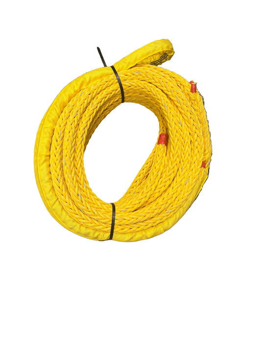 Yellow-Shark grey floating tros 25 MTR 24MM BS 10 Ton 1 oog Meertouw / Liertouw / Scheepstouw NIEUW!!!