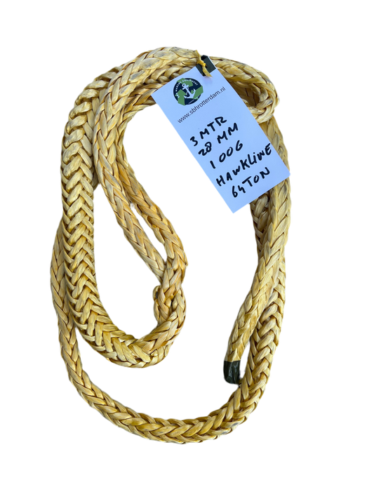Hawk-Line Touw UHMWPE 3MTR 28MM 64Ton 1 Oog touw aanmeer- / sleeplijn Dyneema afgeleid