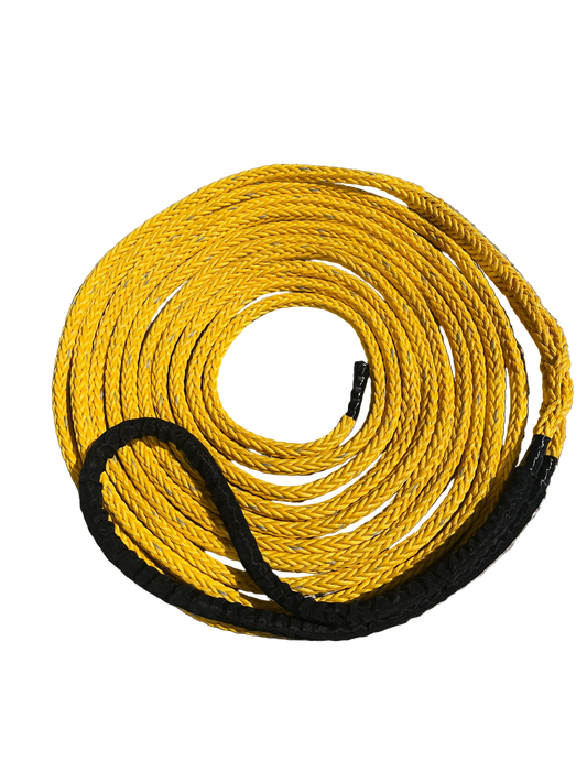 Yellow-Shark grey Touw 20 MTR 20MM 1 Bekleed Oog BS 7,4Ton Meertouw / Liertouw / Scheepstouw NIEUW!!! tipto-twelve afgeleid