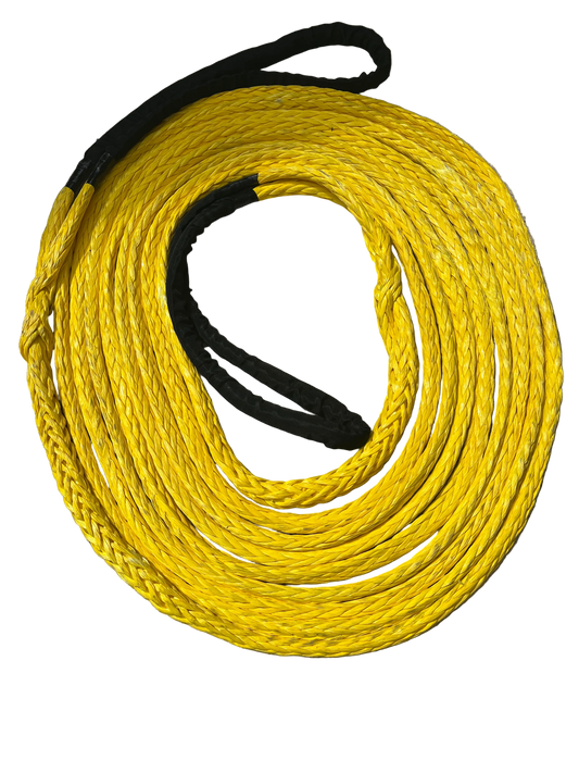 Hawk-line HMPE Meerlijn Sleep touw WL 25MTR 24MM 2 Oog Bekleed BS 51 Ton NIEUW!!! Incl touwcertificaat Dyneema afgeleid