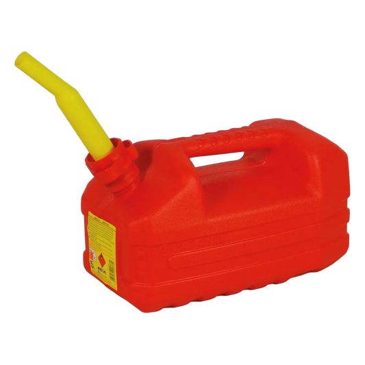 RODE JERRYCAN KUNSTSTOF+TUIT 5LTR NIEUW!!!