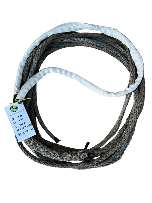 Hawk-Line Touw UHMWPE 17 MTR 22MM 30 Ton meerlijn Dyneema afgeleid