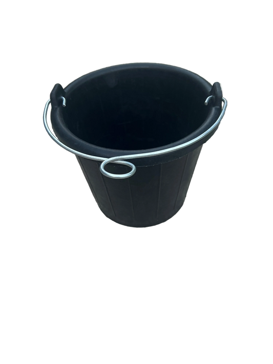 Zware ouderwetse dik rubberen canvas puts zinkemmer 8Ltr