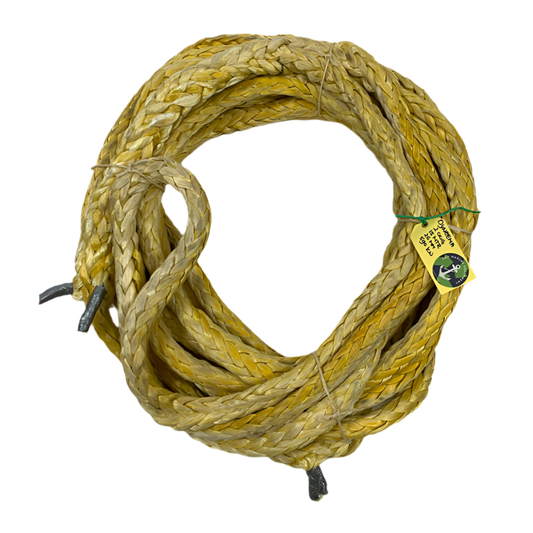 Hawk-Line Touw UHMWPE 2 oog 15mtr 26mm 53Ton ISO 2307 Gecertificeerd/  Dyneema afgeleid.