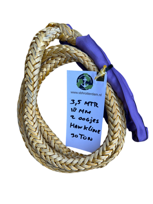 Hawk-Line Touw UHMWPE 3,5MTR 18MM 30Ton 2 Oogjes touw aanmeer- / sleeplijn Dyneema afgeleid