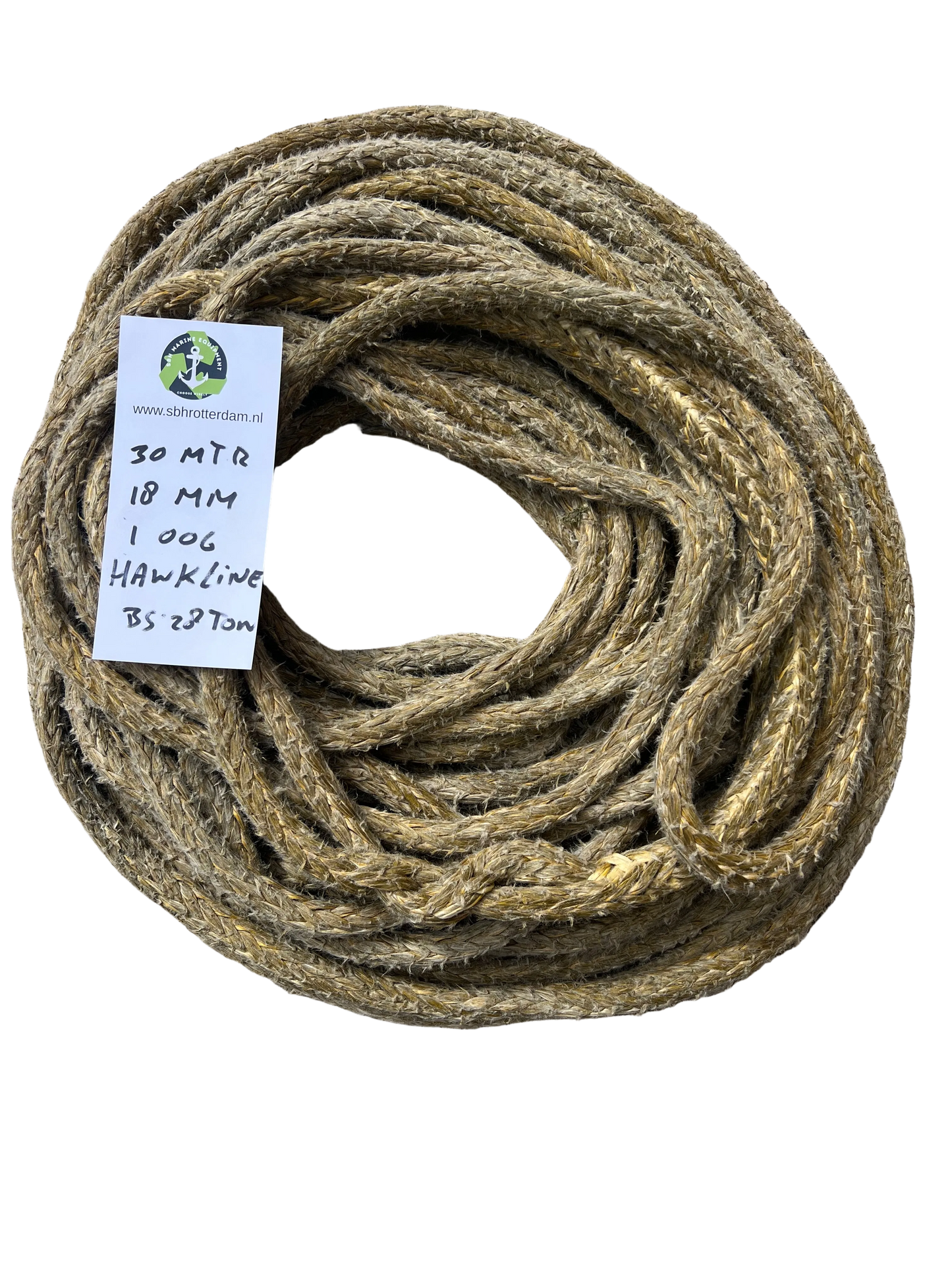 Hawk-Line Touw HMPE 30MTR 18MM 28Ton  1 Oog touw aanmeer- / sleeplijn Dyneema afgeleid