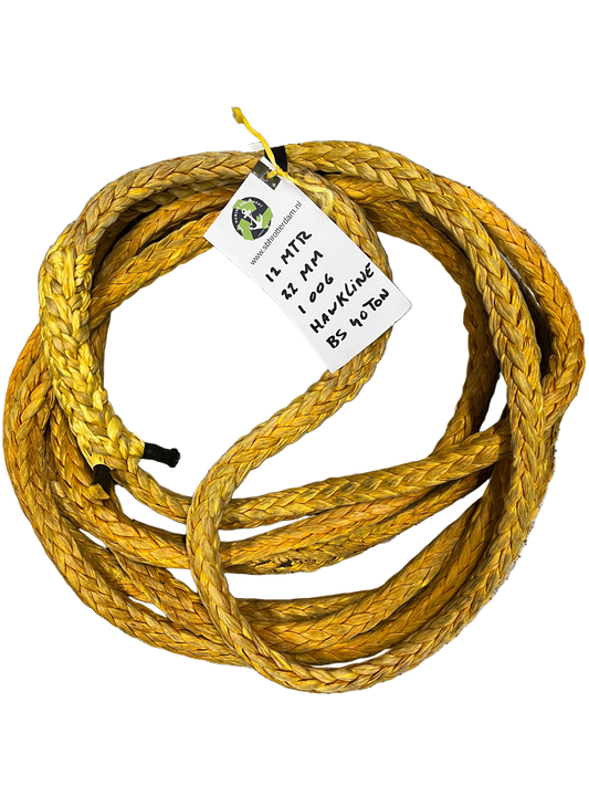 Hawk-Line Touw UHMWPE 12 Mtr 22mm 40Ton meerlijn Dyneema rope afgeleid