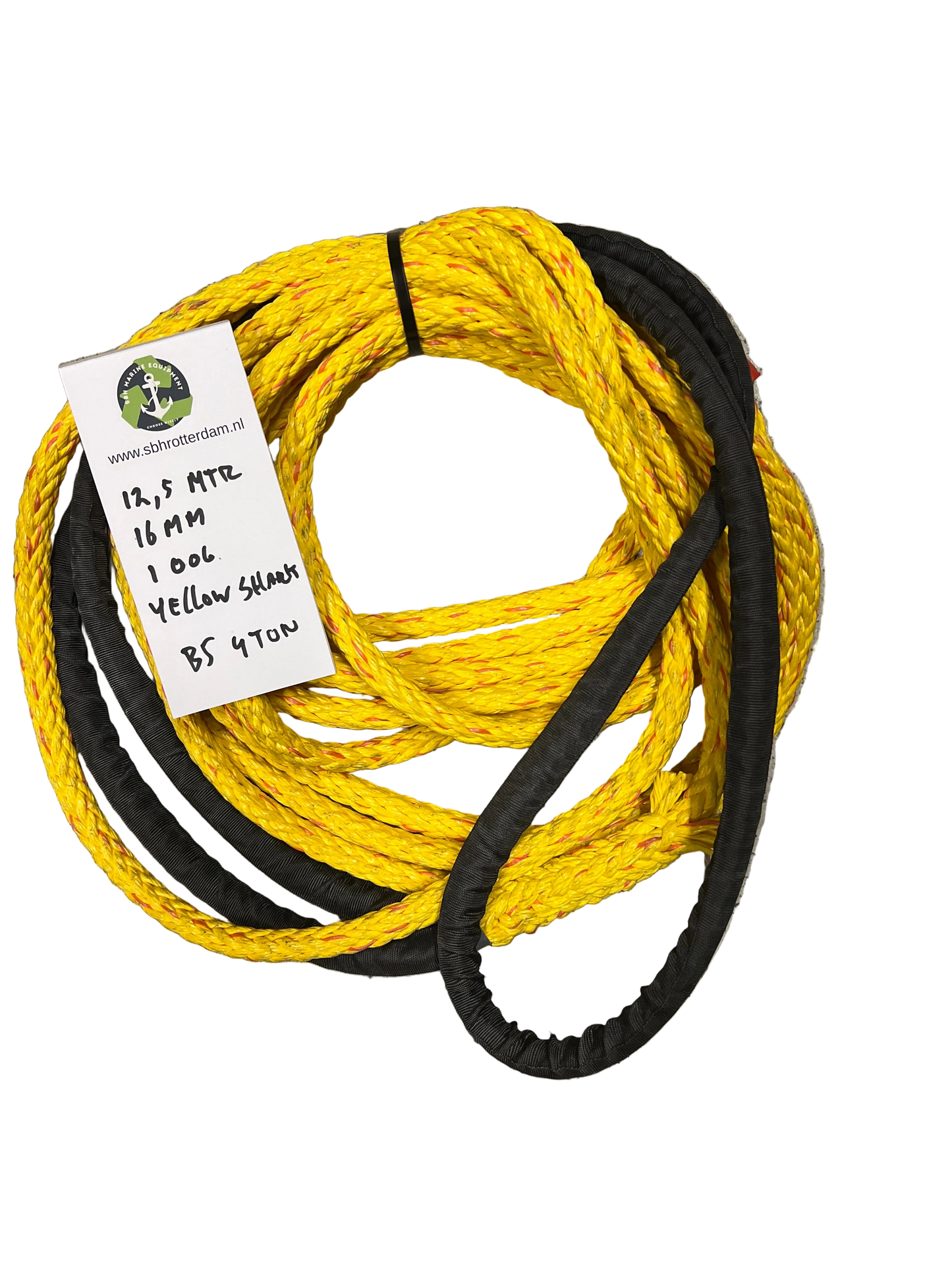 Yellow-Shark Red Touw 12,5MTR 16MM 1 Oog 4Ton Meertouw / Liertouw NIEUW!!! Tipto-Twelve afgeleid