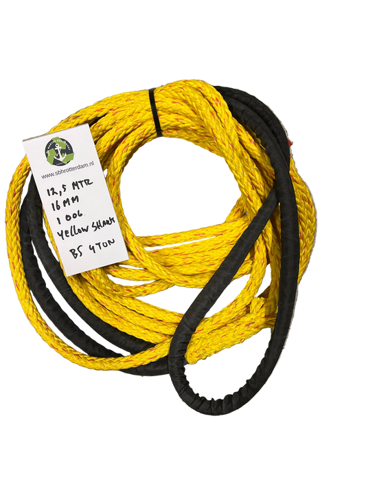 Yellow-Shark Red Touw 12,5MTR 16MM 1 Oog 4Ton Meertouw / Liertouw NIEUW!!! Tipto-Twelve afgeleid