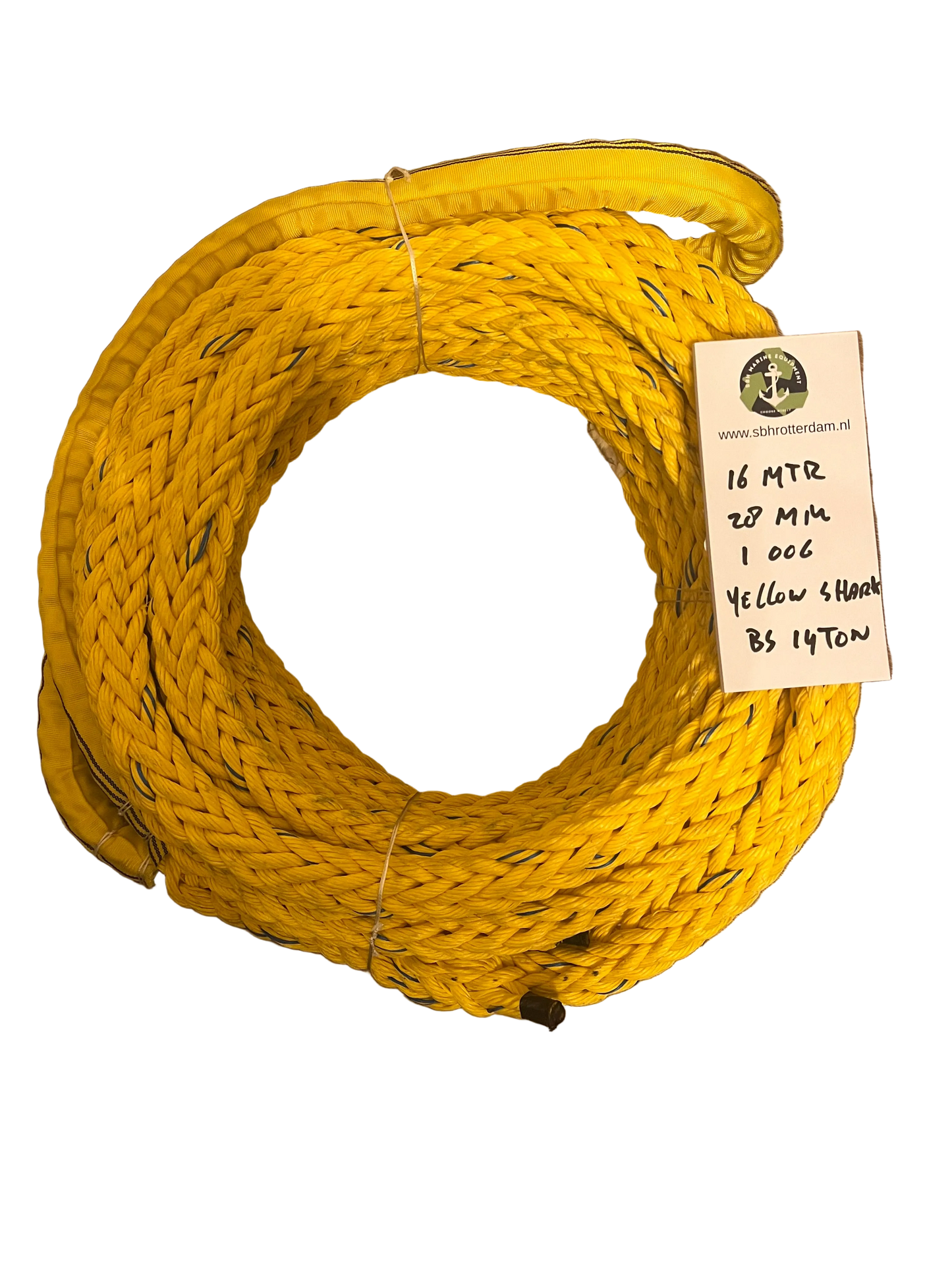 Yellow-Shark Touw 16MTR 28MM 1 Oog 14Ton NIEUW!!! Meertouw
