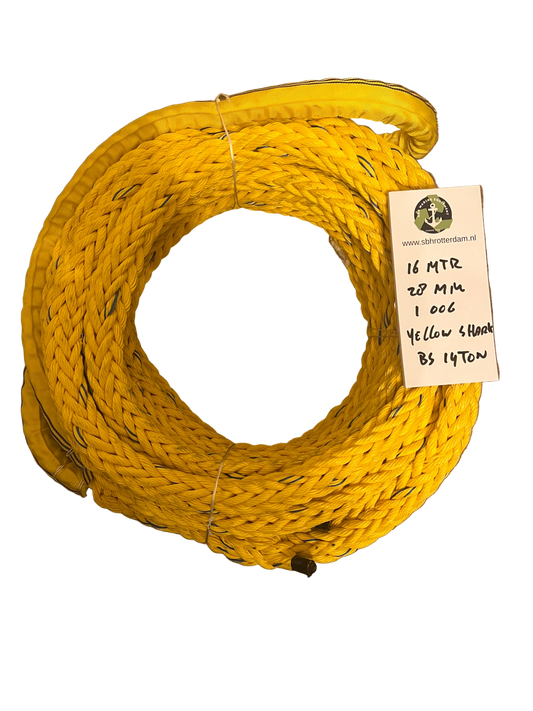 Yellow-Shark Touw 16MTR 28MM 1 Oog 14Ton NIEUW!!! Meertouw
