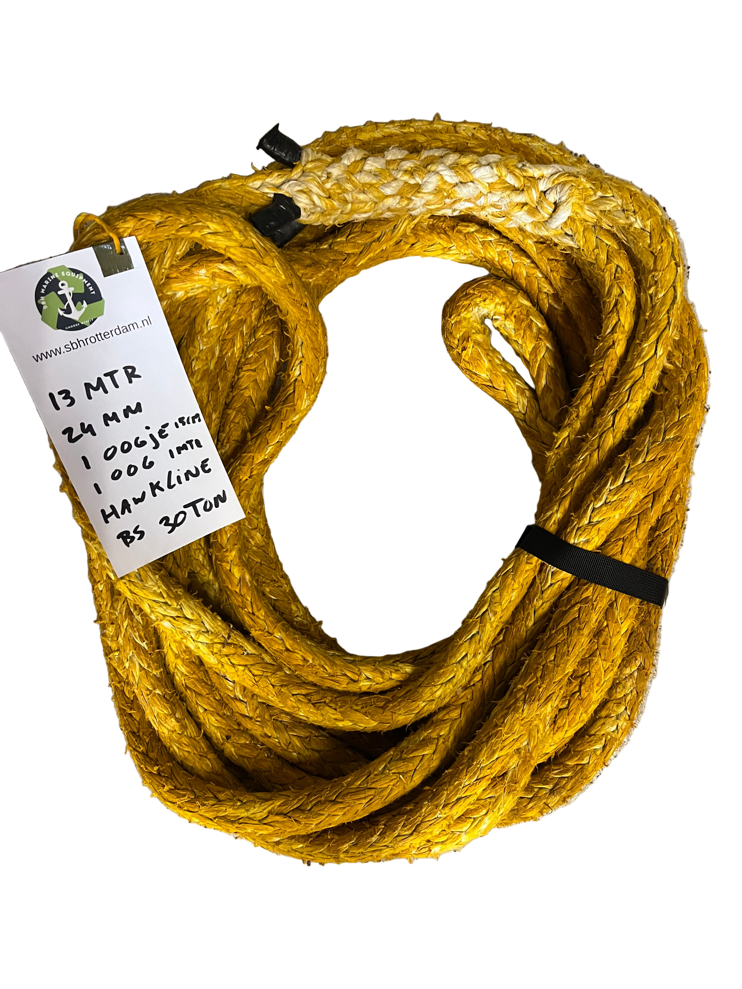 Hawk-Line Touw HMPE 13mtr 24mm 30 Ton 2 oog Dyneema afgeleid