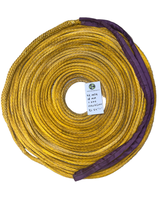 Hawk-Line Touw HMPE 44MTR 18MM 24Ton  1 Bekleed Oog touw aanmeer- / sleeplijn Dyneema afgeleid.