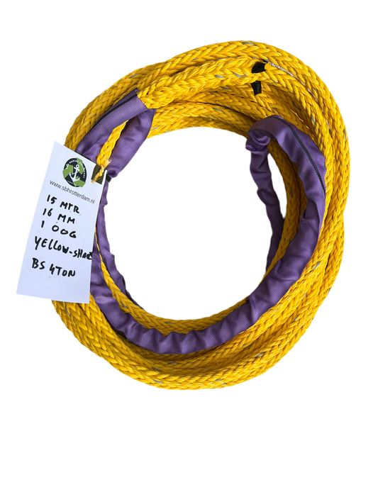 Yellow-Shark Touw 15MTR 16MM 1 Oog 4Ton Meertouw / Liertouw
