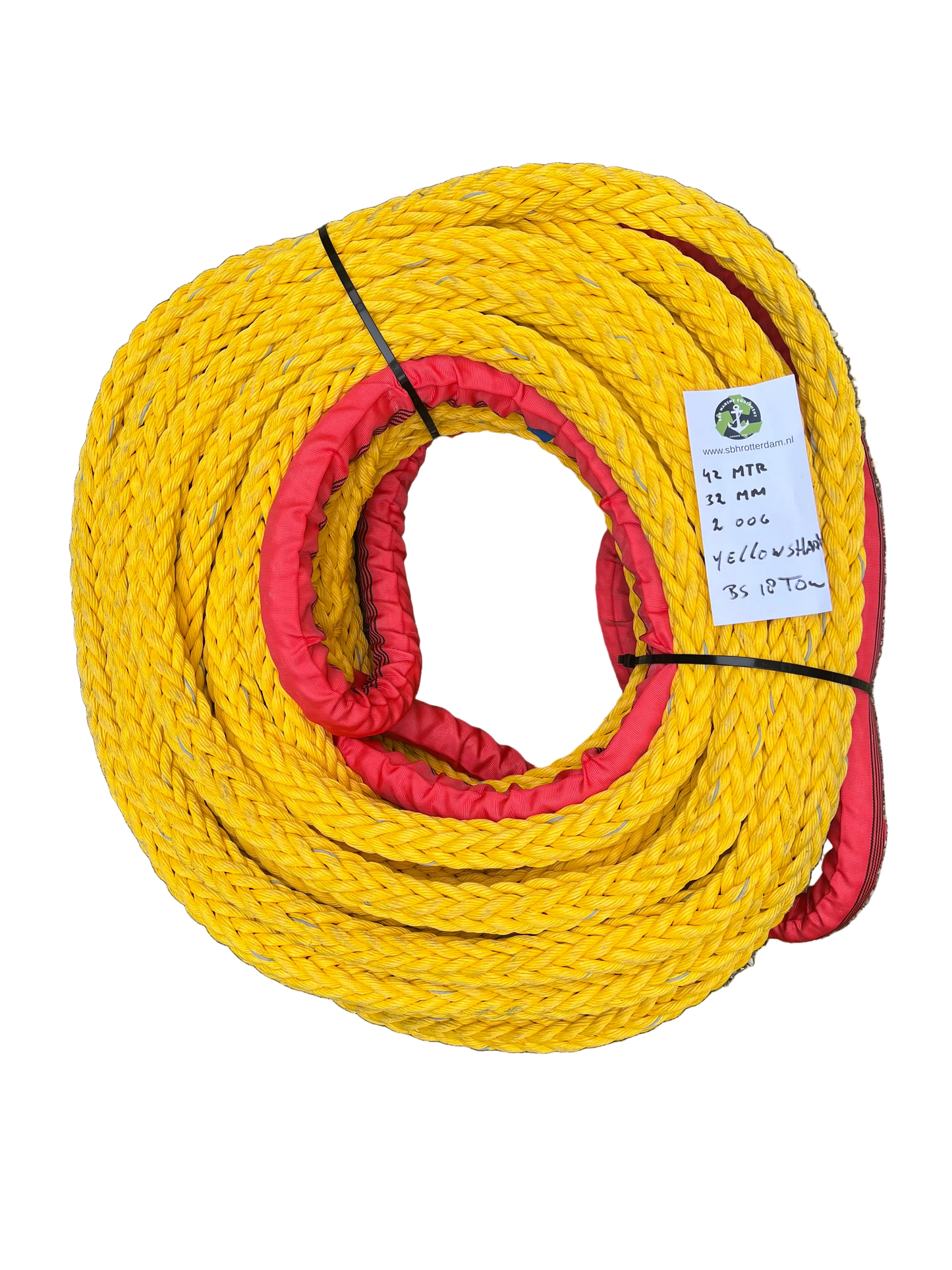 Yellow-Shark greyTouw 42 MTR 32 MM 2 Bekleedde Ogen BS 18 Ton Meertouw / Liertouw / Scheepstouw NIEUW!!! tipto-twelve afgeleid