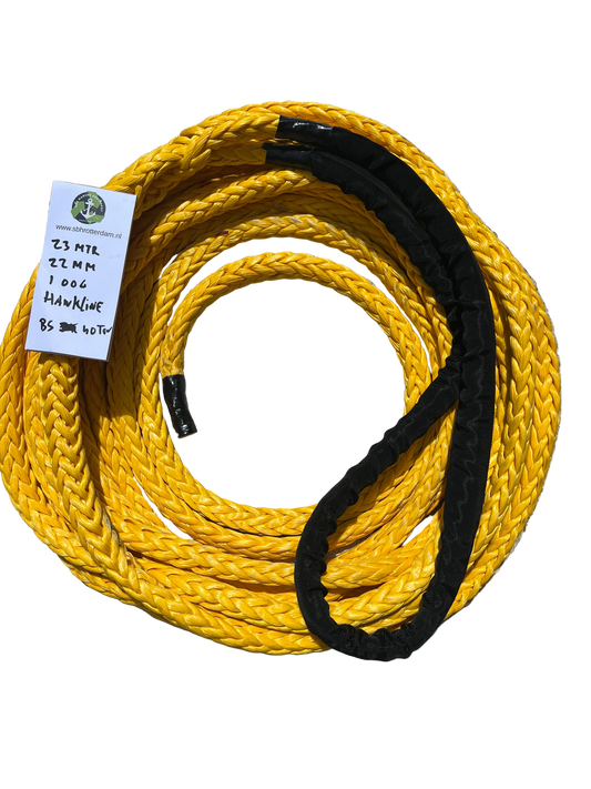 Hawk-Line Touw HMPE - 1 Bekleed oog 23Mtr 22mm 40Ton - NIEUW!!! ISO 2307 Dyneema afgeleid