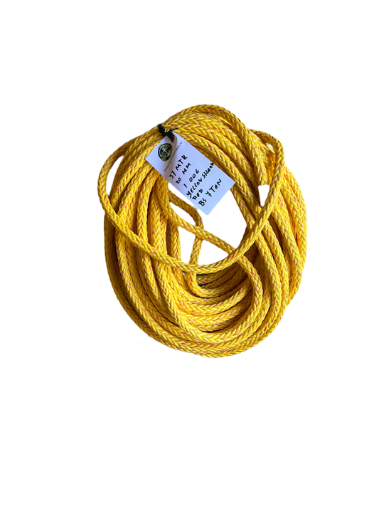 Yellow-Shark red Touw 37MTR 20MM 1 Oog 7 Ton Meertouw / Liertouw tipto-twelve afgeleid
