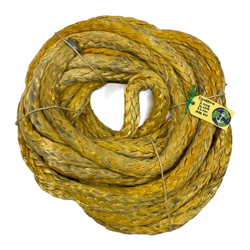 Hawk-Line Touw UHMPE 1 oog 24mtr 28mm 61Ton- ISO 2307 Gecertificeerd/ Dyneema afgeleid.