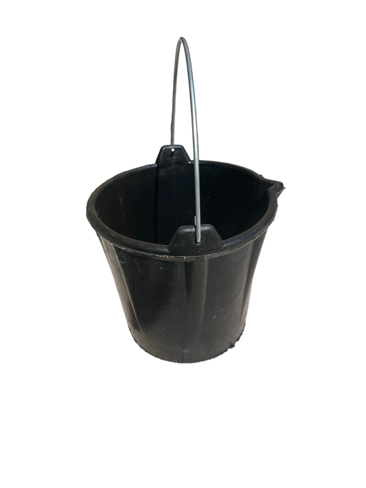 Grote ouderwetse dik rubberen canvas puts / zinkemmer 12LTR