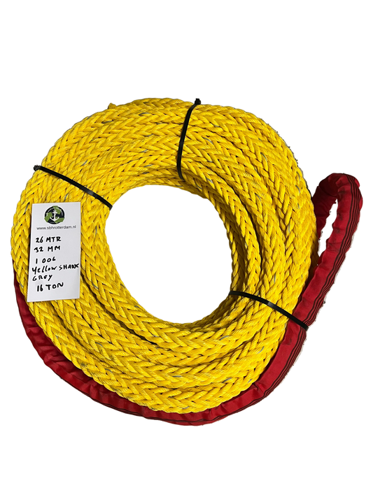 Yellow-Shark Touw 26MTR 32MM 1 Oog 17Ton Meertouw / Liertouw NIEUW!!! tipto-twelve afgeleid