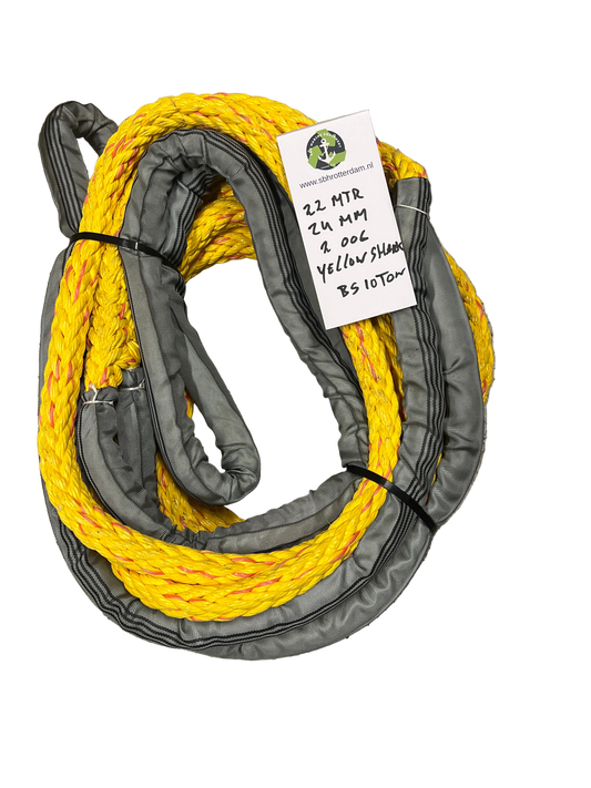 Yellow-Shark Red Touw 23MTR 24MM 1 Oog 10Ton NIEUW!!! Meertouw / Liertouw Tipto-Twelve afgeleid