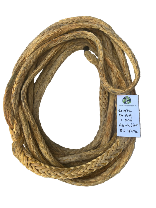 Hawk-Line Touw HMPE - 1 oog 20mtr 24mm 47Ton  Dyneema afgeleid