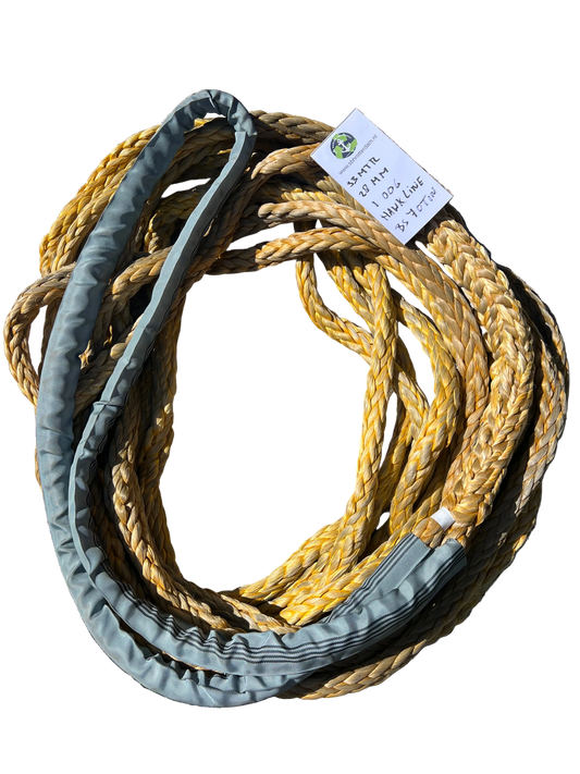 Hawk-Line Touw HMPE 33 MTR 30MM BS 70 Ton 1 bekleed Oog touw aanmeer- / sleeplijn Dyneema afgeleid
